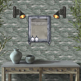 Chic Green Wood Look Wallpaper for Wall Decoration
